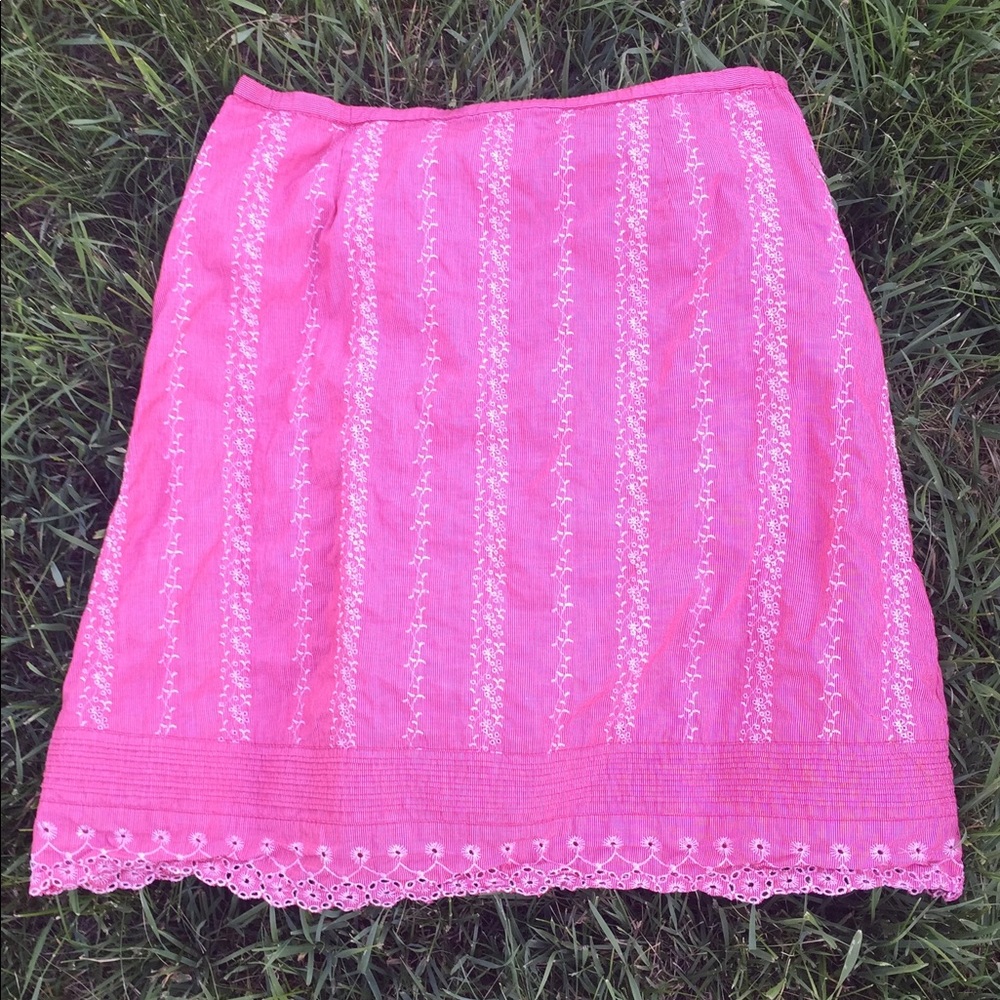 Garnet Hill Red Pinstripe Skirt Size 16